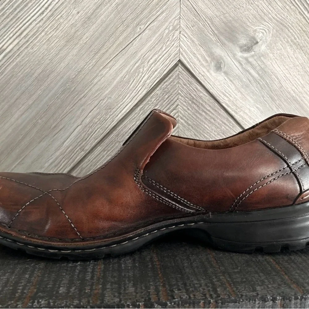 Clarks Escalade Leather Causal Loafers 70846 Brown Slip On Men Sz 9.5